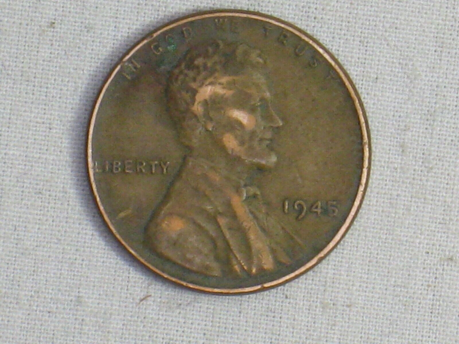vintage 1945 ONE CENT coin Lincoln Wheat  no mint mark rare 1c  US