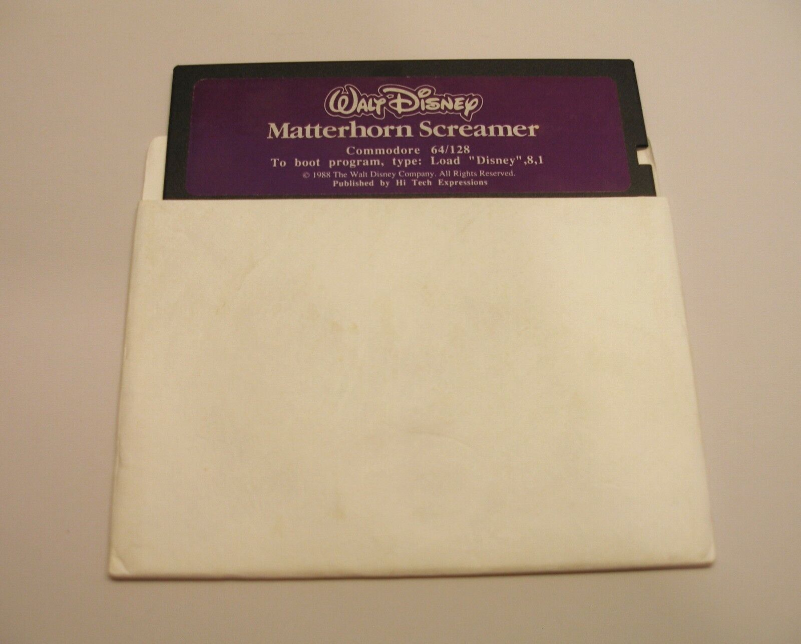 Matterhorn Screamer Disk/Instructions by Walt Disney for the Commodore 64/128