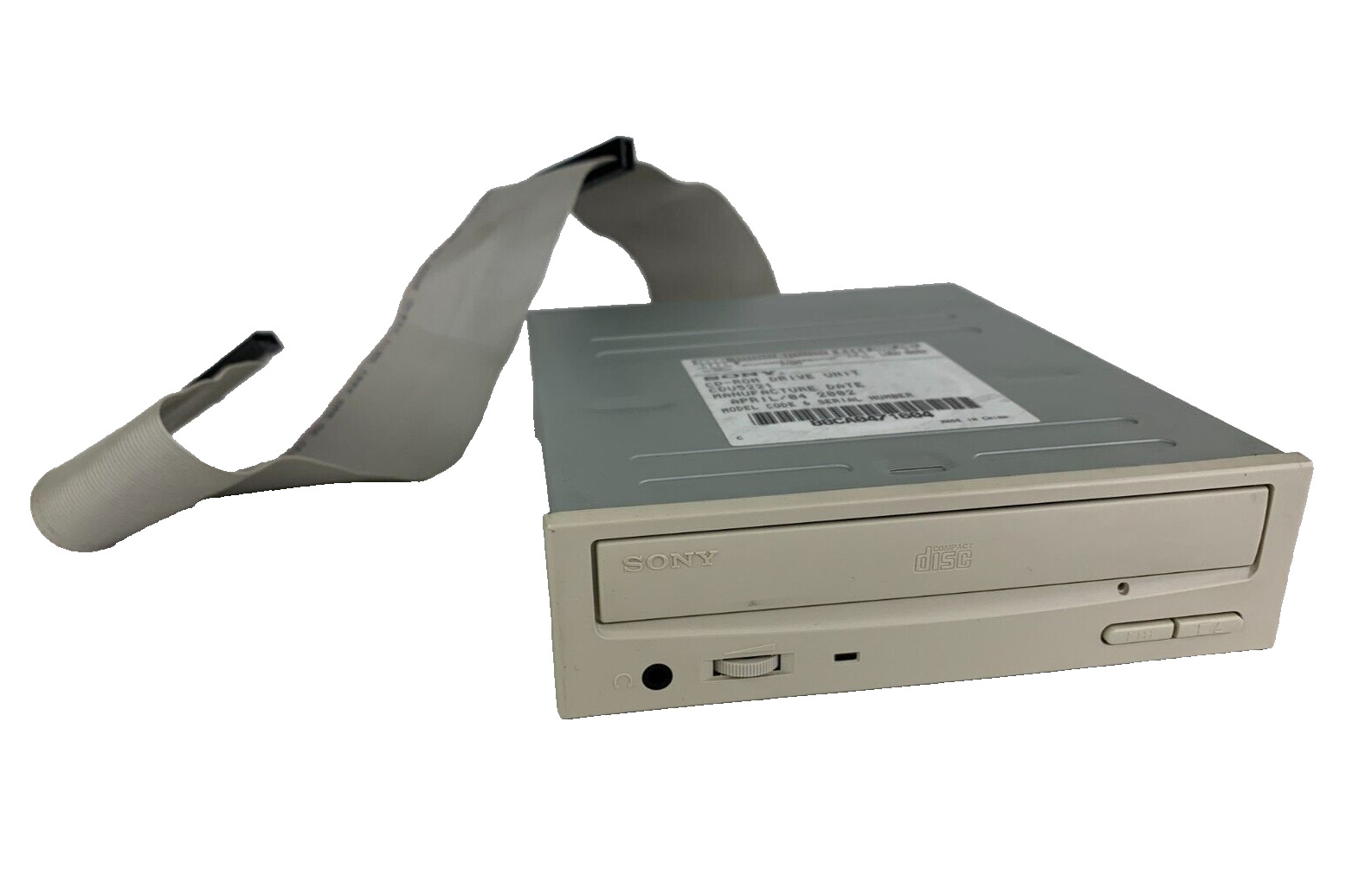 Vintage Sony CDU5211 White Internal IDE CD-ROM Optical w/Ribbon Cable