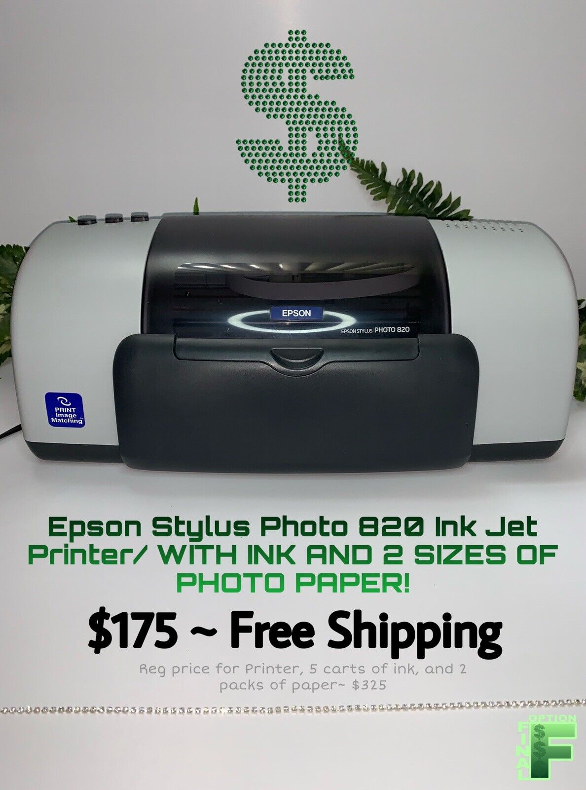 Epson Stylus Photo 820 Ink Jet Printer/ WITH INK AND 2 SIZES OF PHOTO PAPER