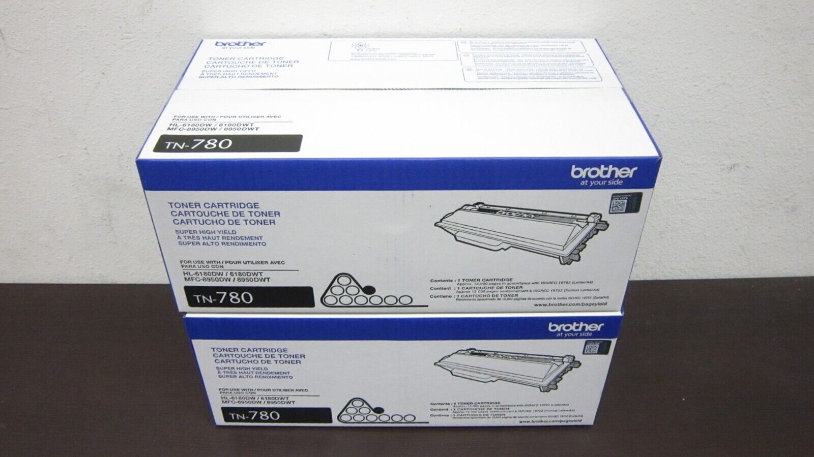 2PK Genuine OEM Brother TN-780 Toner Cartridge MFC-8950DW HL-6180 NEW Sealed Box