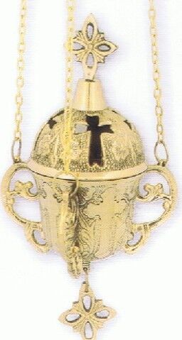 Orthodox Church Byzantine hanging brass vigil icon lamp