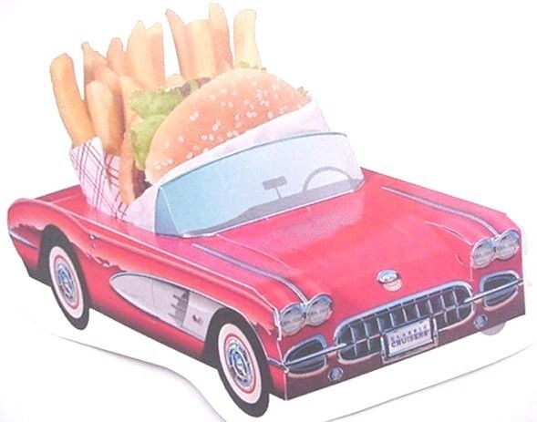 12 Assorted Cardboard Classic Cars Kids Food Box Tray Table Center Party Planner