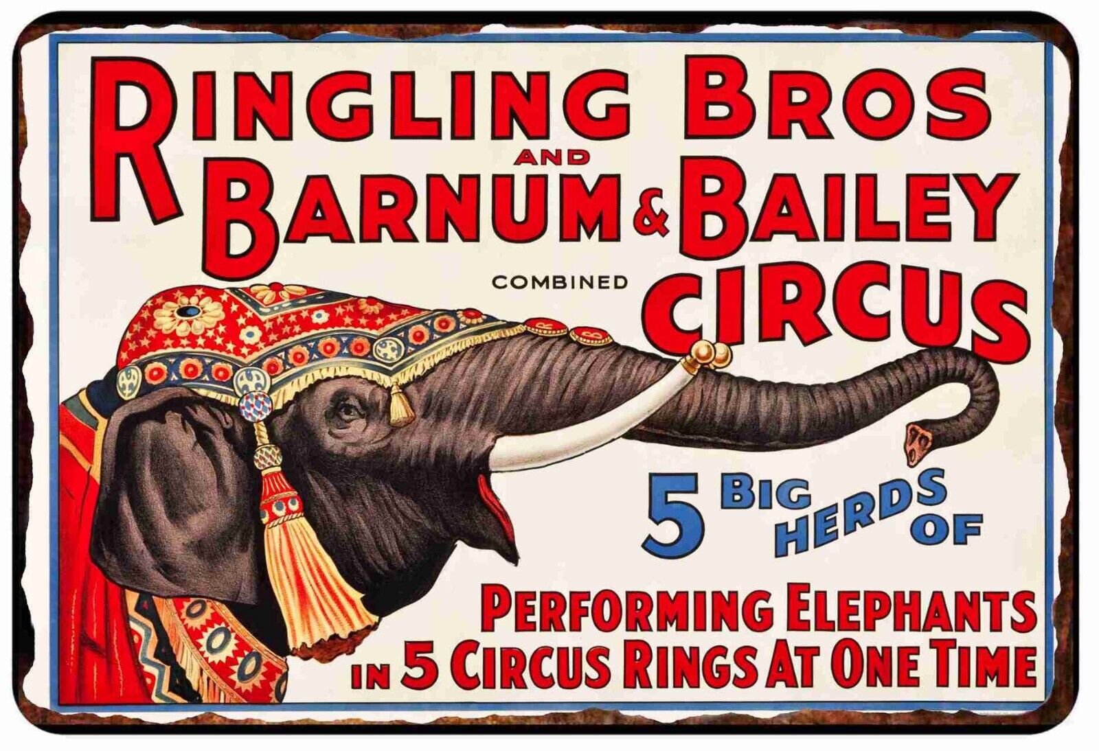 Ringling Brothers Circus Old Tin Sign Mouse Pad  7 x 9 Mousepad