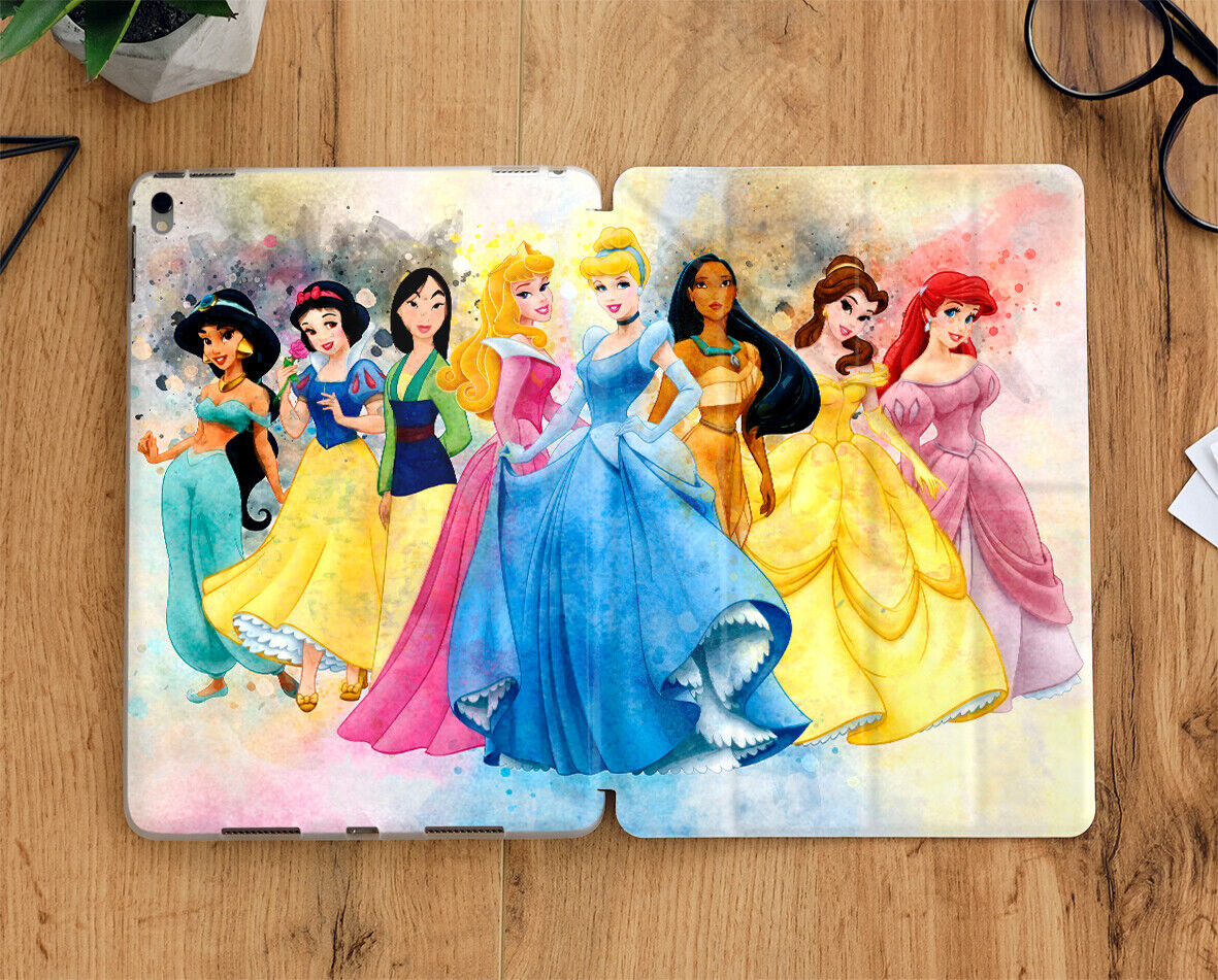 Disney Princesses watercolor iPad case with display screen for all iPad models