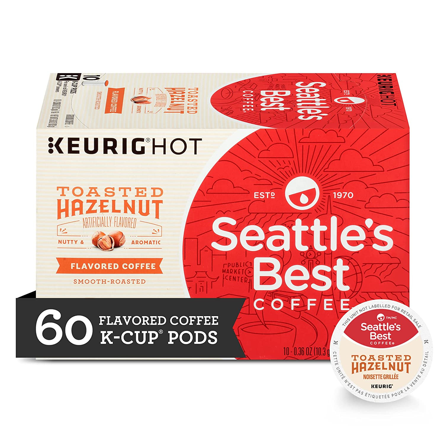 Seattle\'s Best Coffee Toasted Hazelnut Flavored Medium Roast K-Cup Pods | 6 of