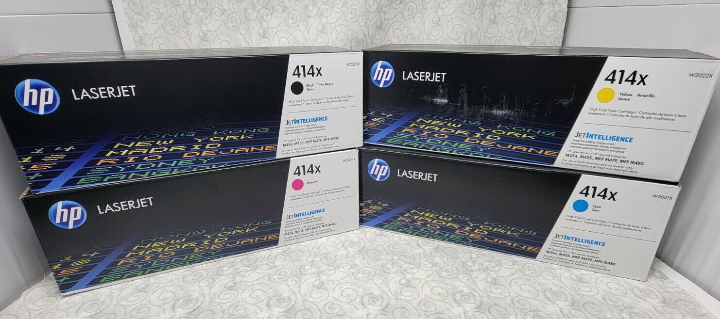 Genuine HP 414X High Yield Toner Set (W2020XC W2021XC W2022XC W2023XC) - 4 pack