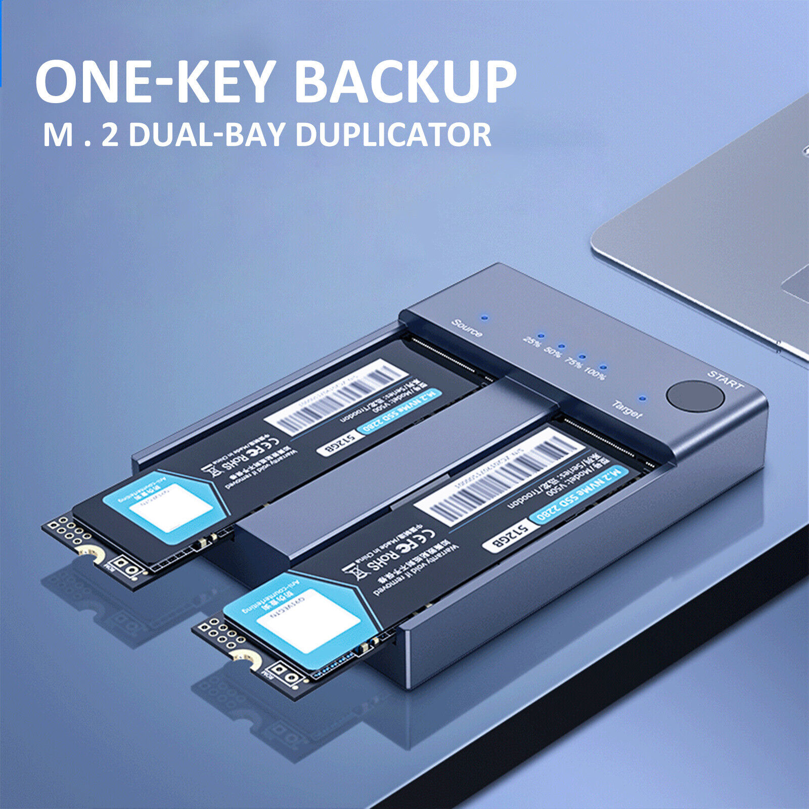 Orico Dual-Bay NVME Offline Clone Docking Station Gen 2 PCI-E Fr M.2 SSD USB 3rZ