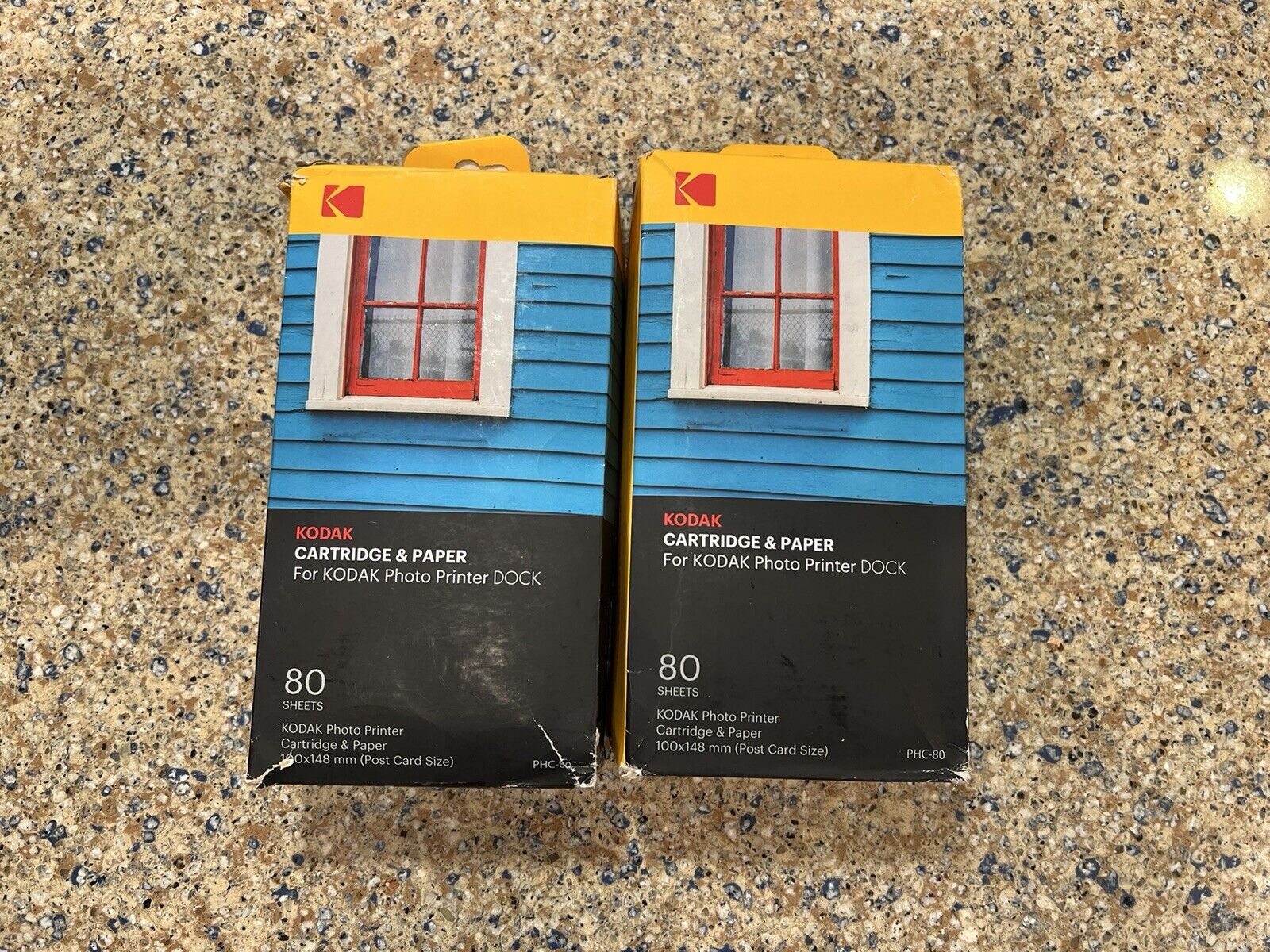 2 Packs Kodak PHC-80: Total 4x Photo Printer Cartridge & 160x Sheets, 100x148 mm