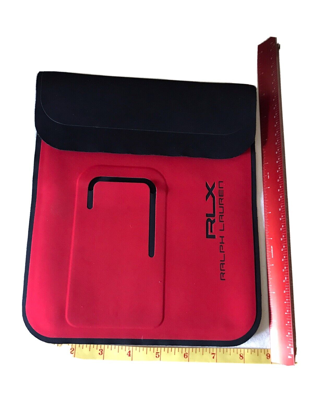 $145 RLX Ralph Lauren Media Tablet Neoprene Envelope Gadget Case Sleeve Red Bag