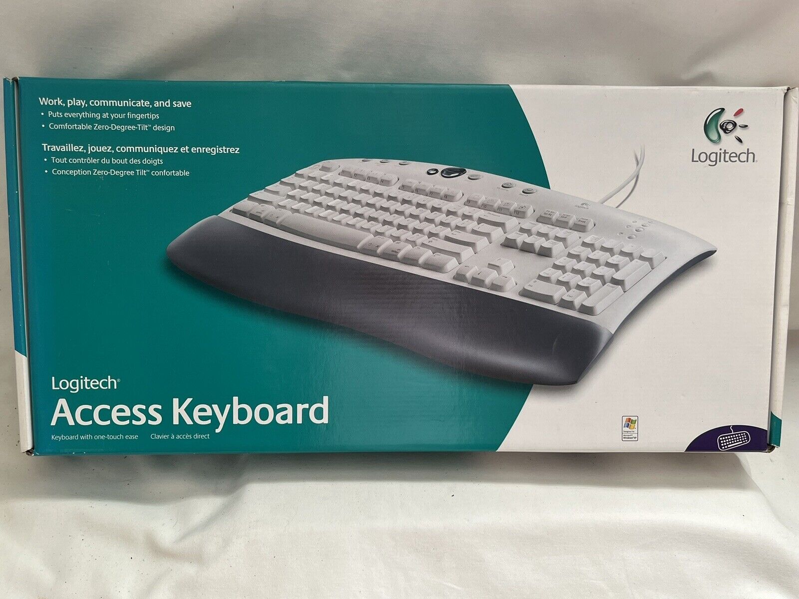 Vintage Logitech Access Keyboard Wired PS/2 Model 967228-0403 New