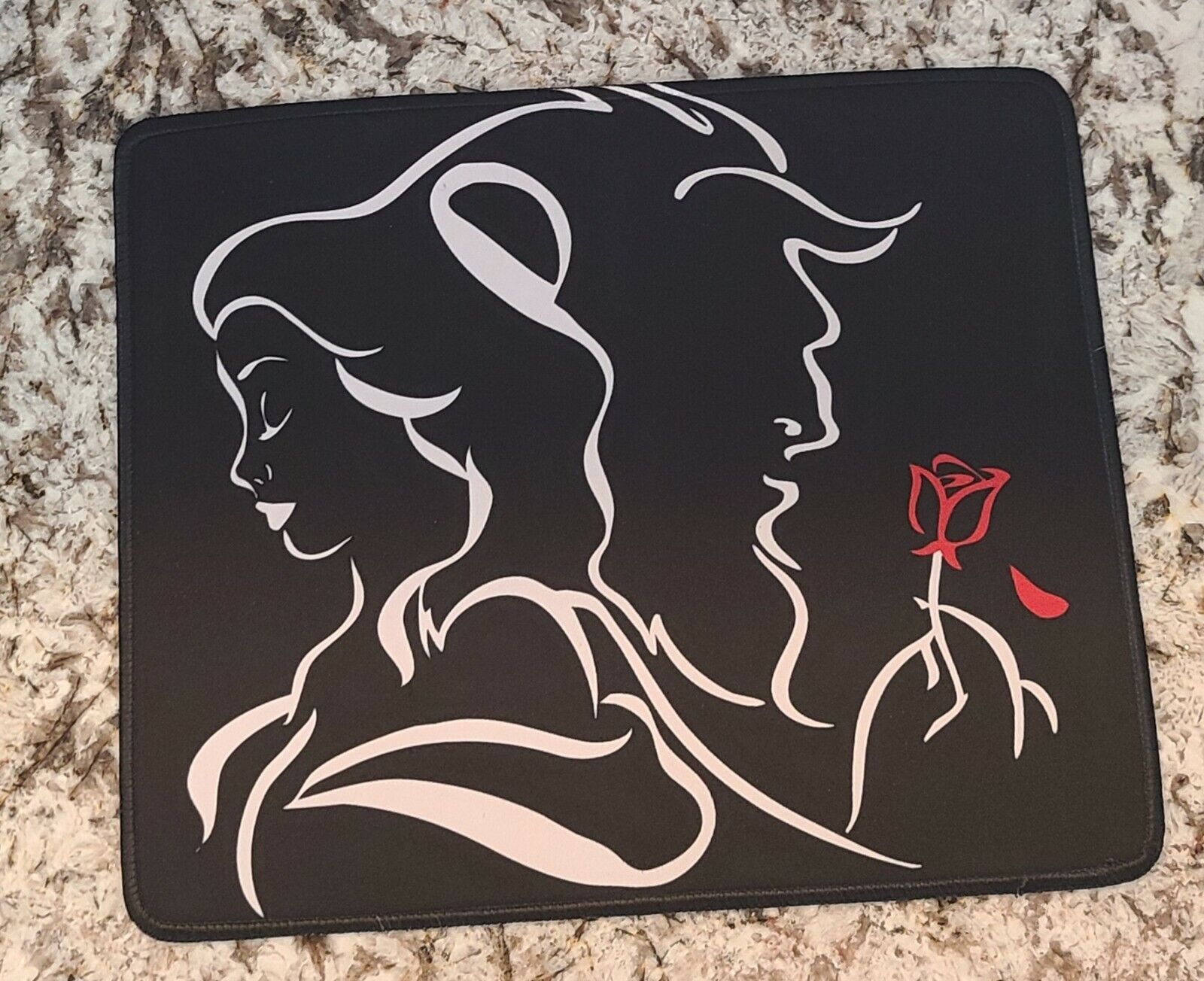 Beauty and the Beast, Birthday, Gift, Mouse Pad, Non-Slip Black