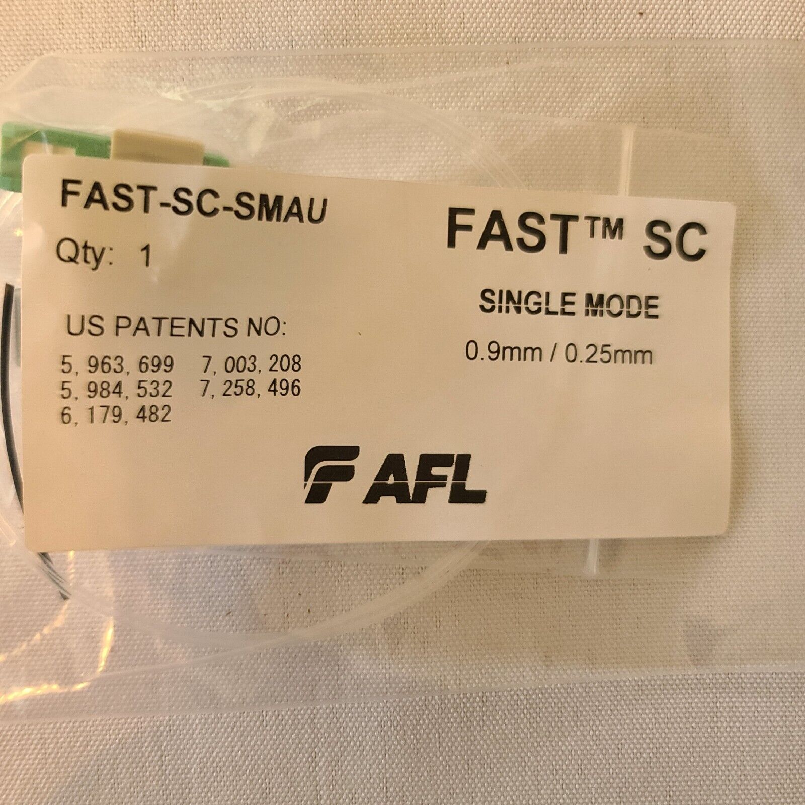 AFL Fast- SC - SMAU Fastconnect SC APC SM Fiber Optic Connectors 0.9mm/0.25mm...
