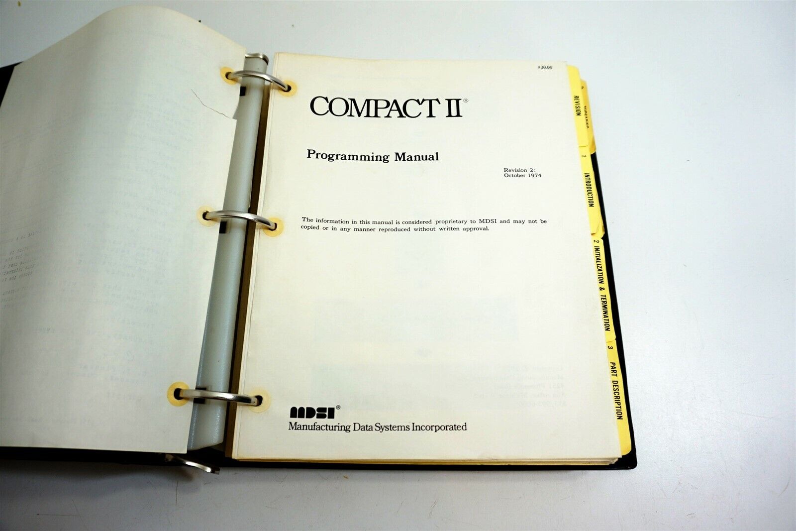 Vintage 1974 COMPACT II Programming Manual ~ Very Early computer book by MDSI
