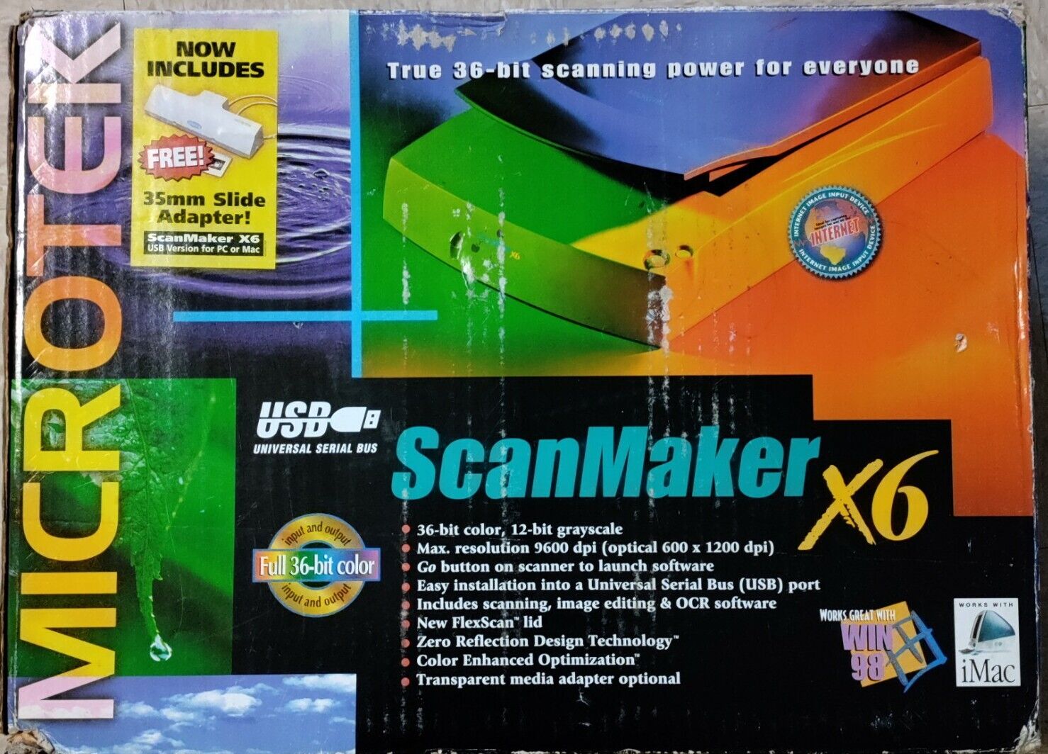 NEW MICROTEK SCANMAKER X6 - Color Document Flatbed Scanner  w/ 35mm Slides