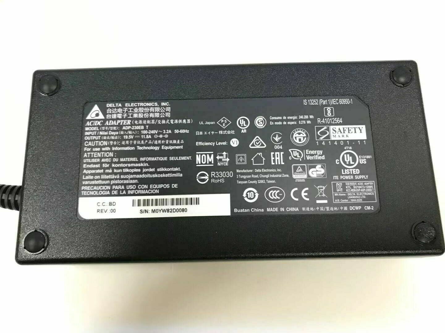 Original NEW Delta 230W ADP-230EB T Charger for ASUS G750JH-DB71 Laptop + Cord