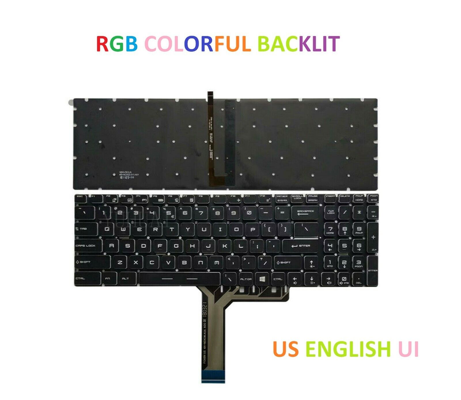 New US UI Keyboard For MSI MS-16H8 MS-16K4 MS-16K3 MS-16K2 Colorful backlight
