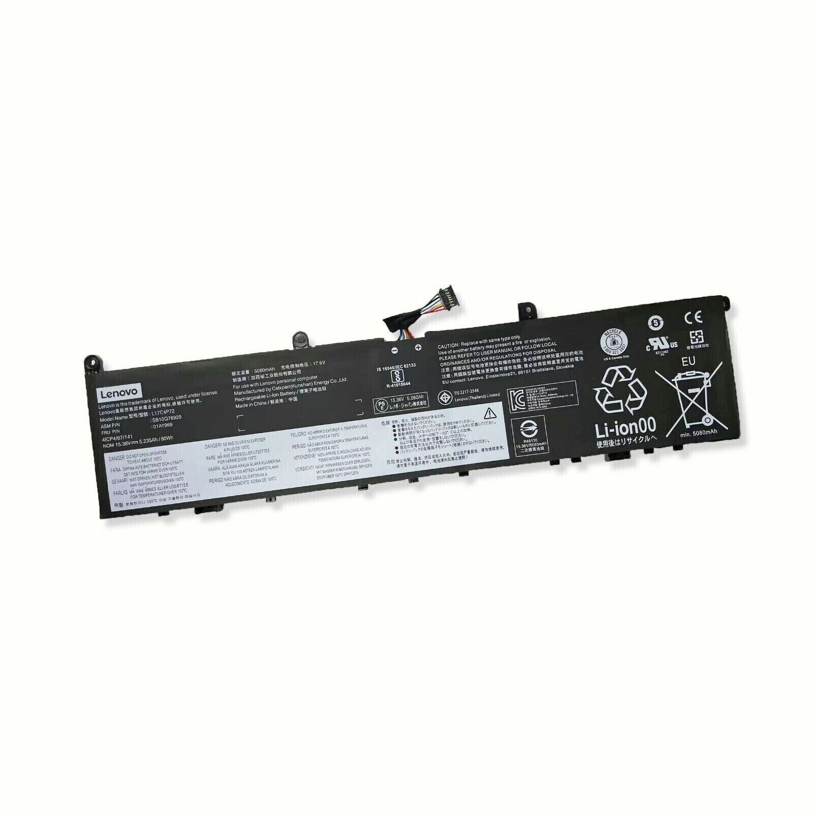 Genuine 01AY969 Battery For Lenovo ThinkPad X1 Extreme 2nd Gen L17C4P72 L18M4P71