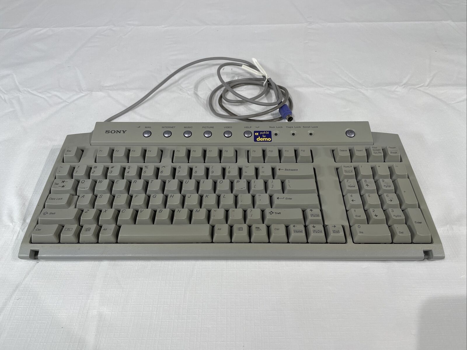 Vintage Genuine Sony VAIO Wired Keyboard PS/2 PCVA-KB1P/UB Works