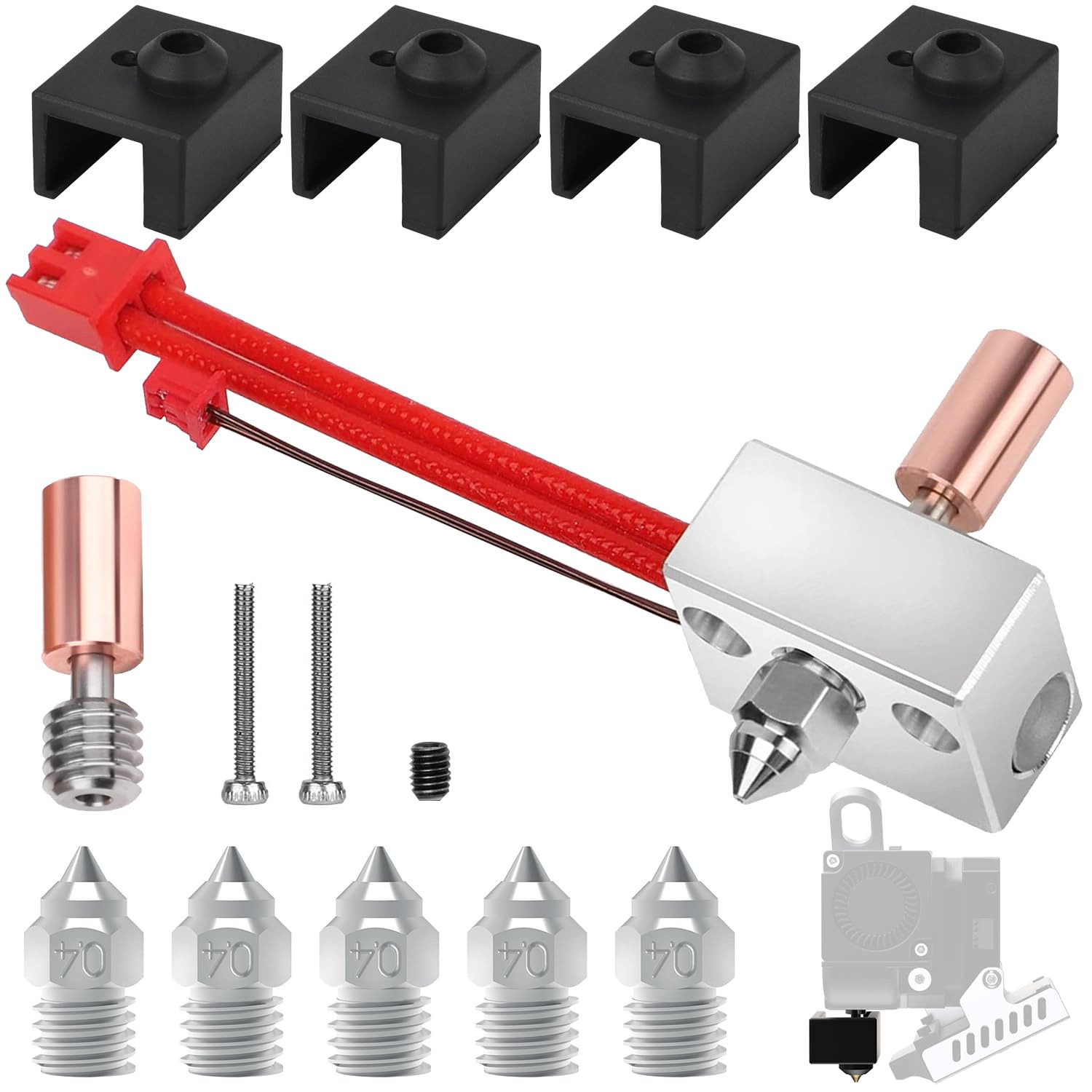 Sprite Extruder Upgrade Heater Block Kit for Creality Sprite Hotend with 5 Co...