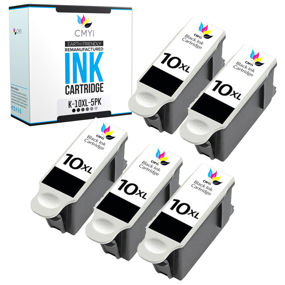 5 PK 10 XL Ink Cartridges for Kodak Black 10XL ESP 3 5 7 9 EasyShare 5100 5300