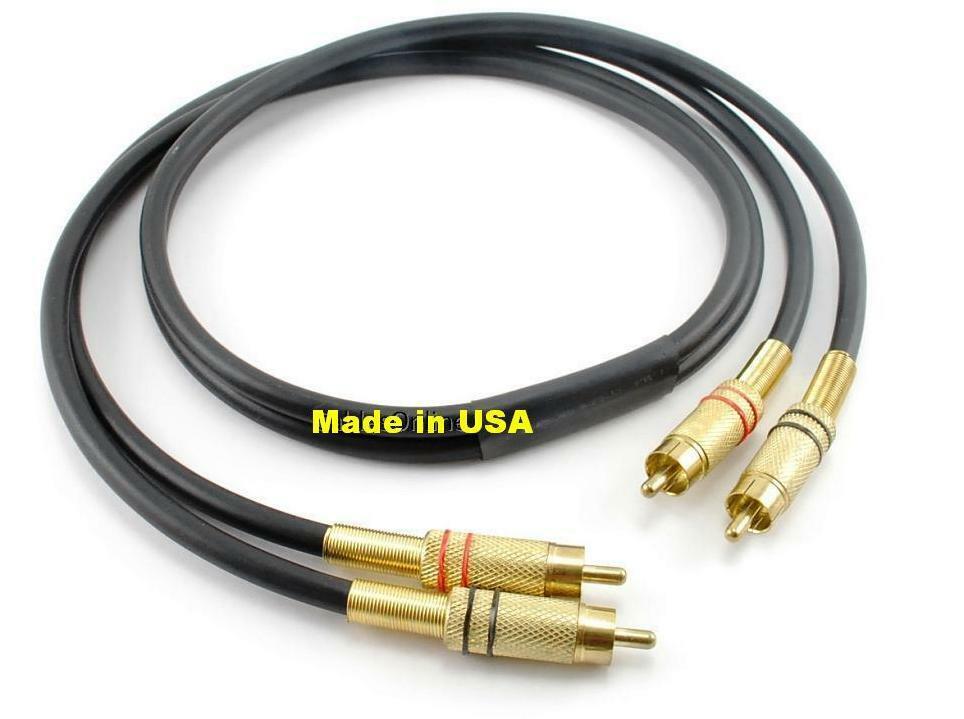 6ft Premium 2-RCA Male to Male Gold-Plated Audio Cable, US Custom Made Cable
