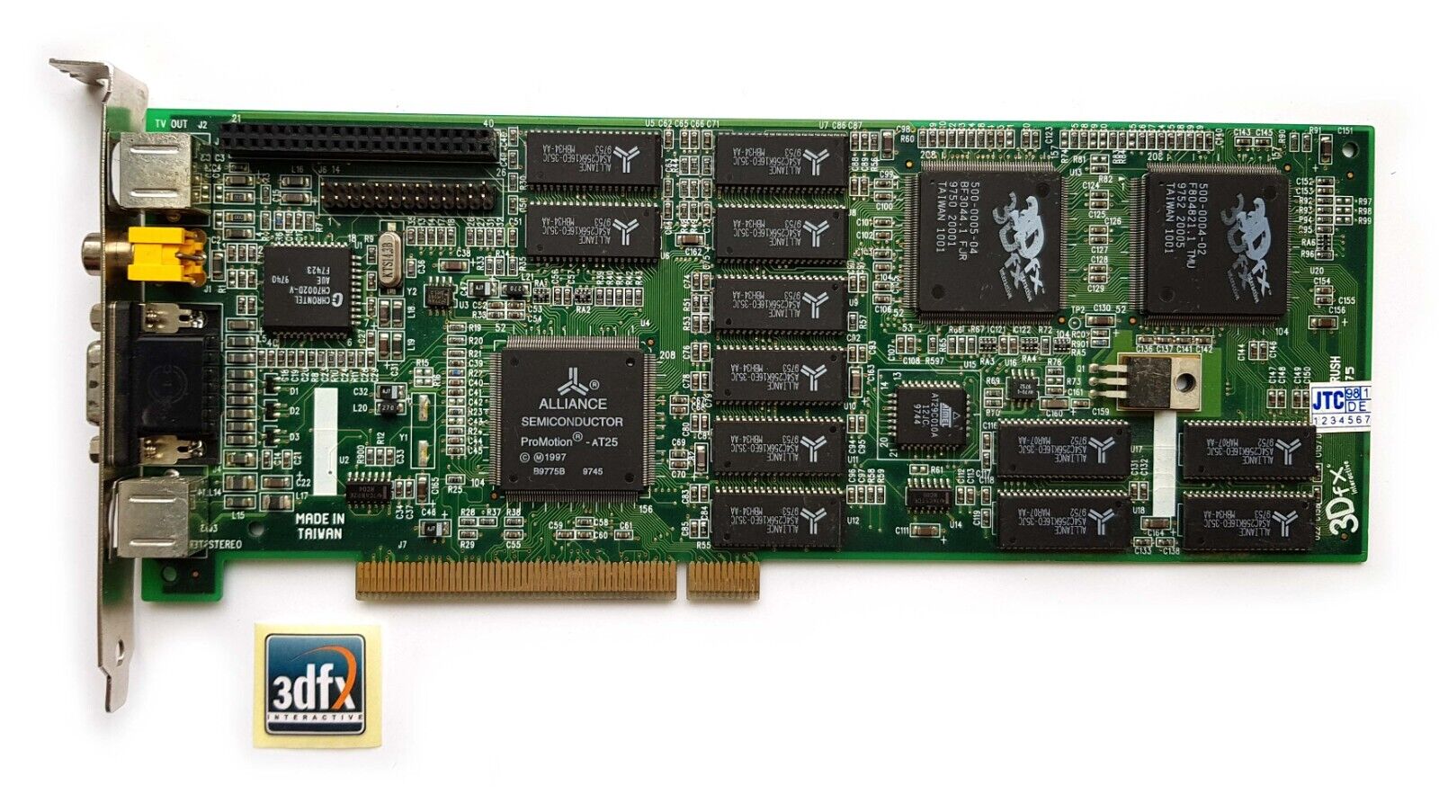 3Dfx Voodoo RUSH ATC-2475 PCI Card 6M RAM Works Rare A-Trend Helios 3D + sticker