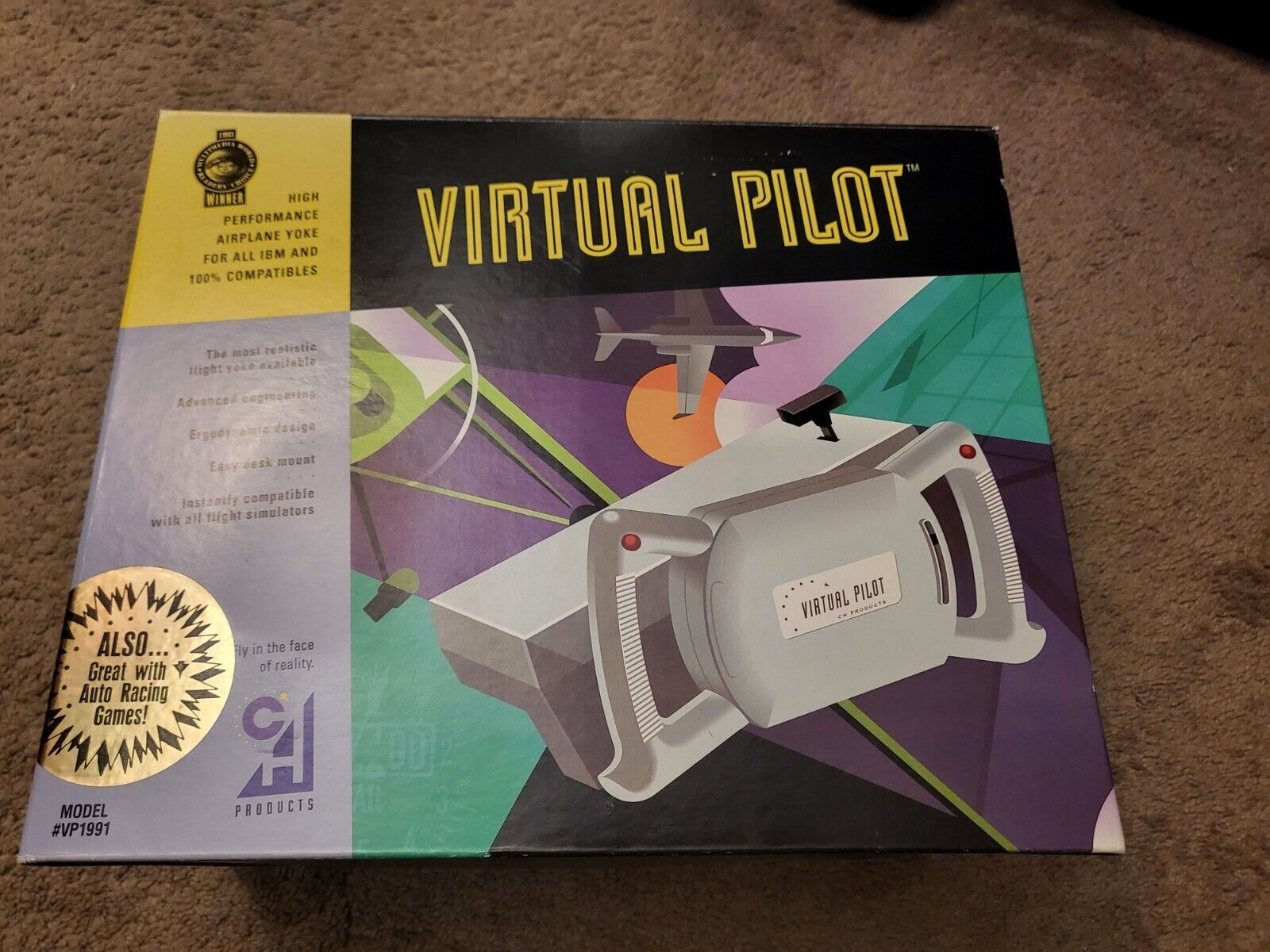 Virtual Pilot Yoke steering wheel Flight Simulator PC Gaming  Vintage  Air Plane