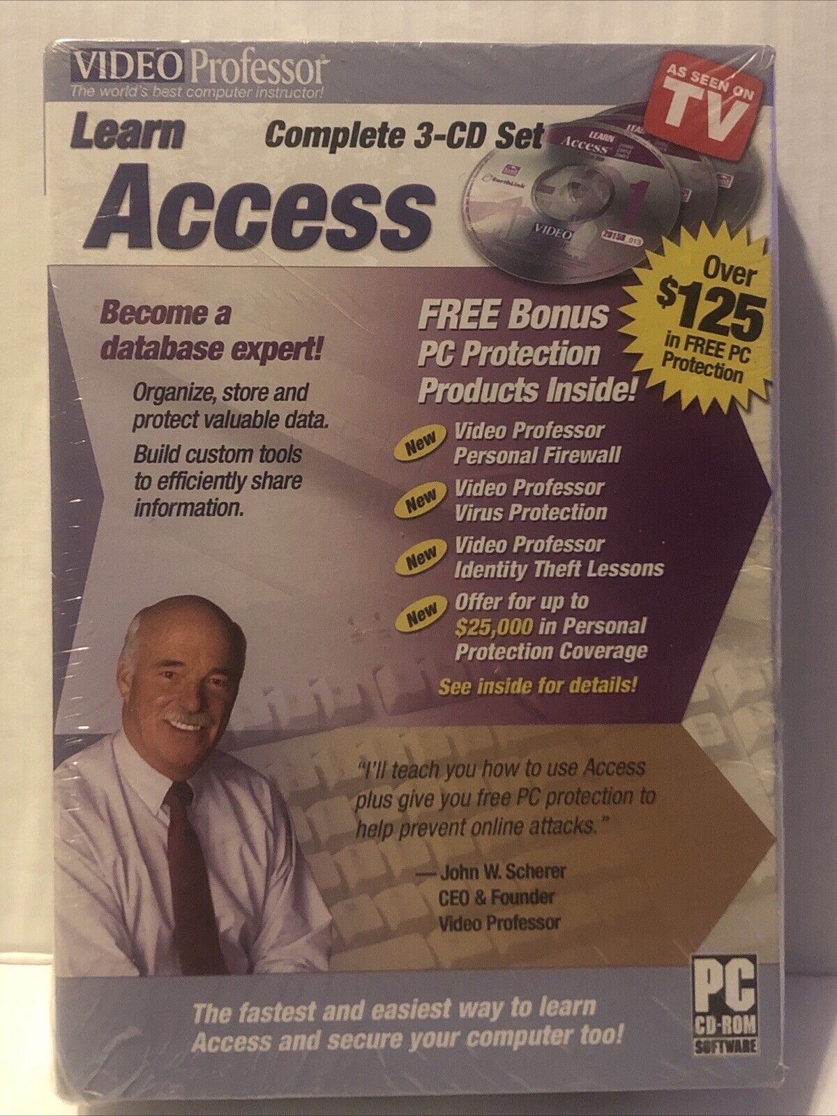 Video Professor Learn Access Complete 3 CD Set (PC CD-ROM) NEW