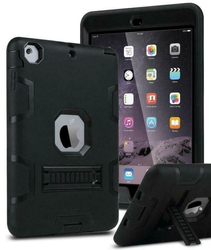 For Apple iPad Shockproof Military Heavy Duty Rubber With Hard Stand Case Cover