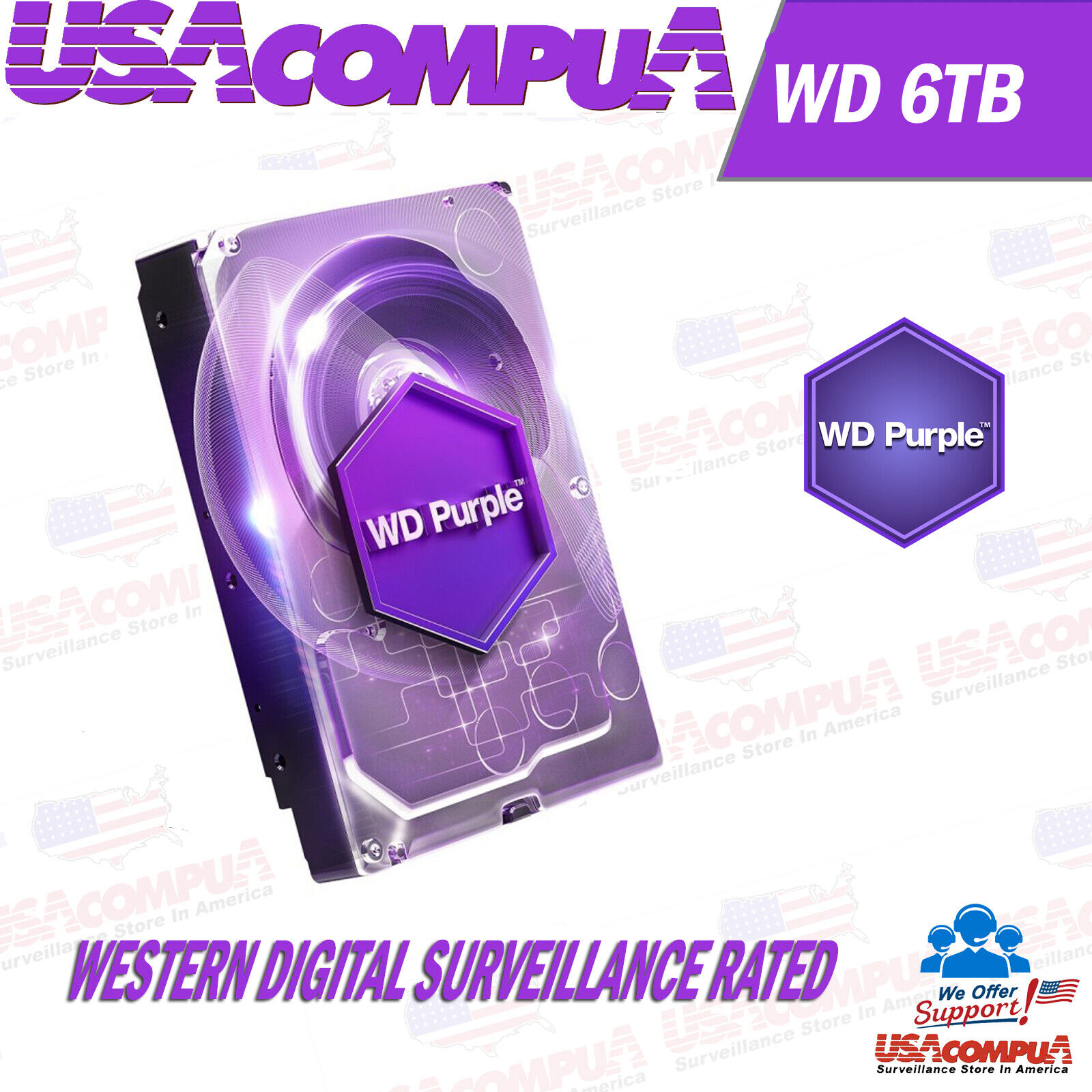 Western Digital Purple 6 TB,Internal,5400 RPM,3.5 inch (WD60PURZ) Hard Drive