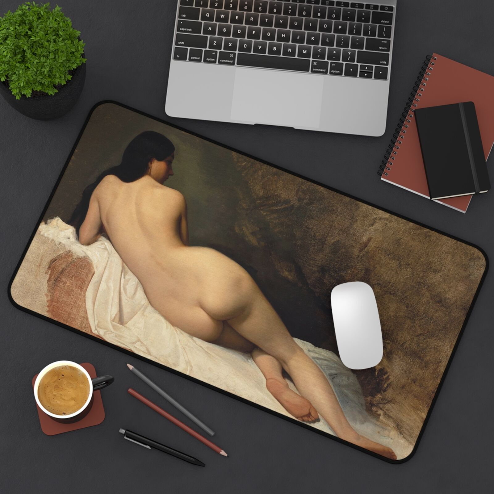 Nude Woman Desk Mat, TCG Playmat, Vintage Art, 2 Sizes