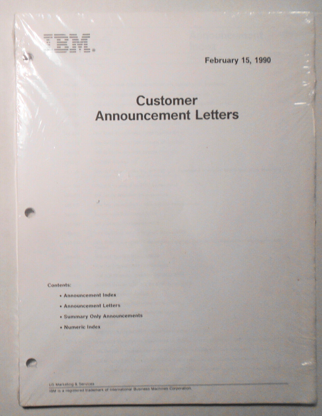 IBM Customer Announcement  Letters - February 15, 1990 - AIX, RISC System/6000