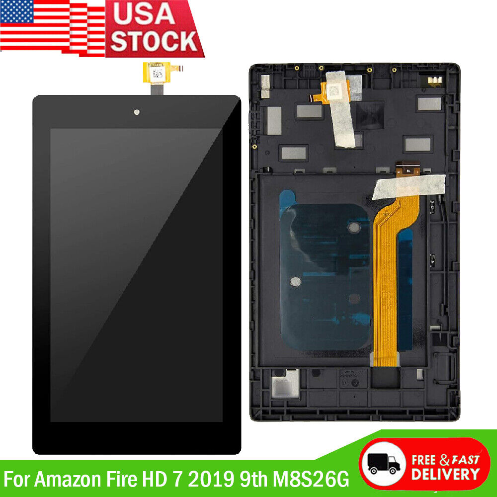 For Amazon Kindle Fire HD7 HD 7 2019 9th M8S26G LCD Touch Screen Digitizer Frame