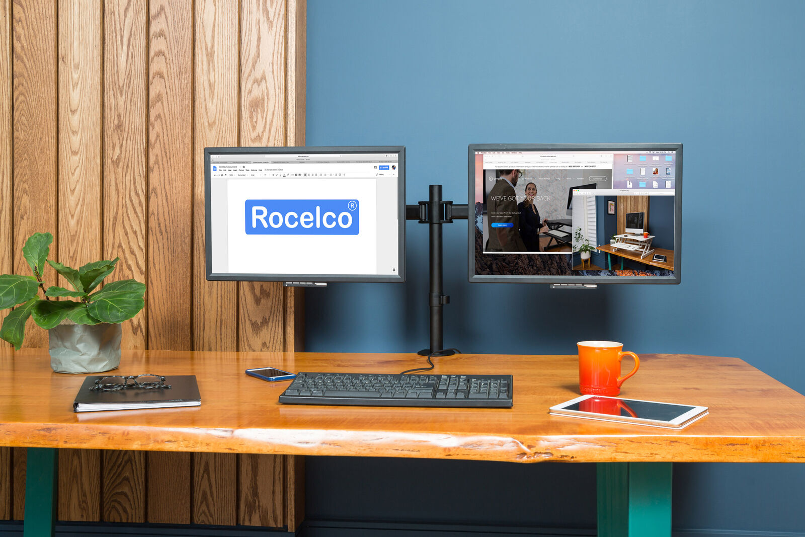 Rocelco RDM2 Desk Mount for LCD Monitor, LED Monitor, Display Stand