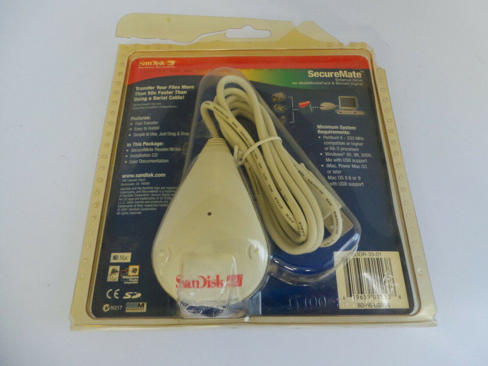SanDisk SecureMate External Drive For Multi Media Card & Secure Digital NIP