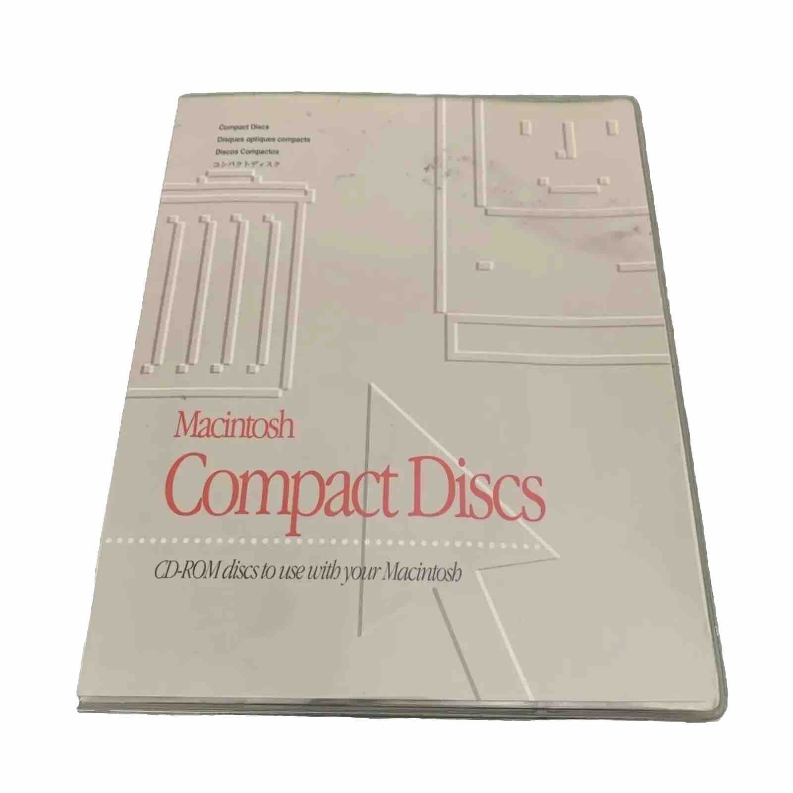 Vintage Macintosh 1990s CD-ROM Compact Discs Folder with 8 Discs