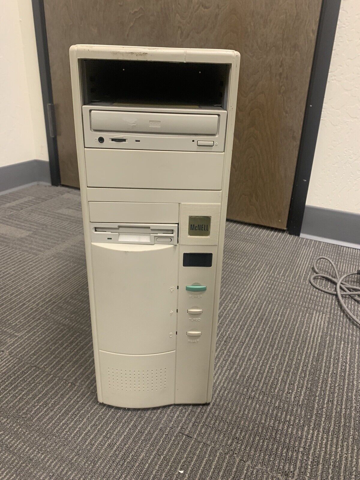Vintage Mid AT Computer Tower Case with PSU + CD Drives/Floppy