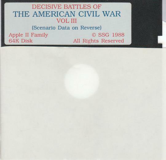 Decisive Battles Of The American Civil War Volume 3 III APPLE II FLOPPY sim game