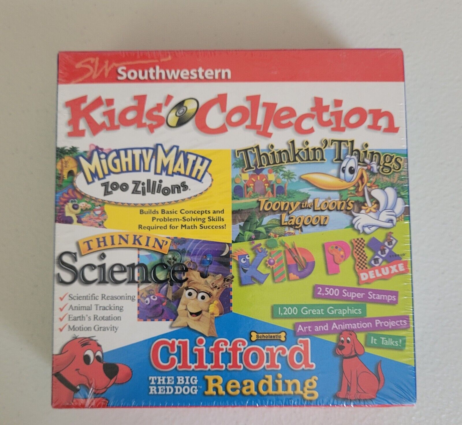 Southwestern Kids Collection CD-ROM Clifford Caillou Mighty Math Etc New
