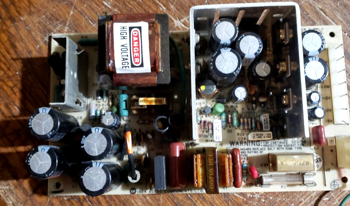 Rare Astec Components 5 Volt and 12 Volt Power Supply. Computer. Dated 1984