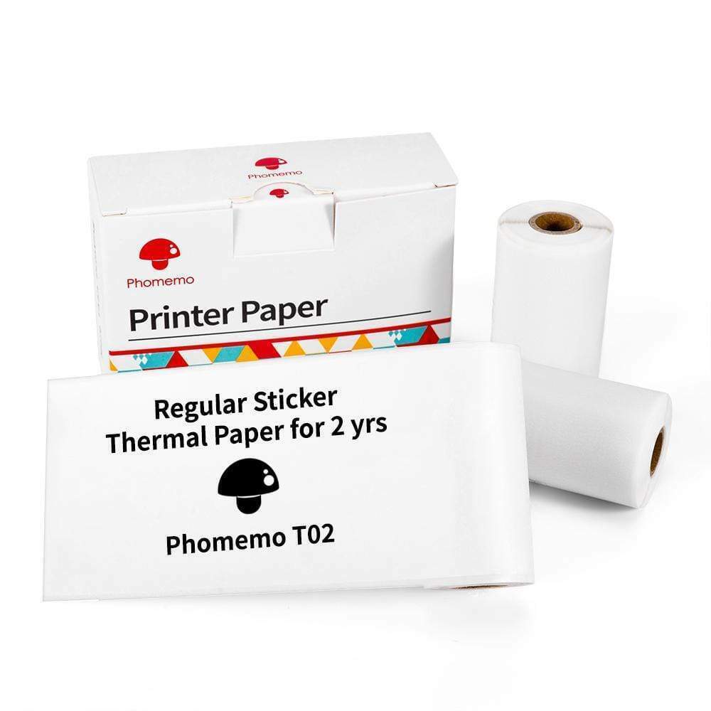 3/6/9 Rolls 2yr Self-Adhesive Thermal Sticker Paper 53mm Phomemo M02 T02 Printer