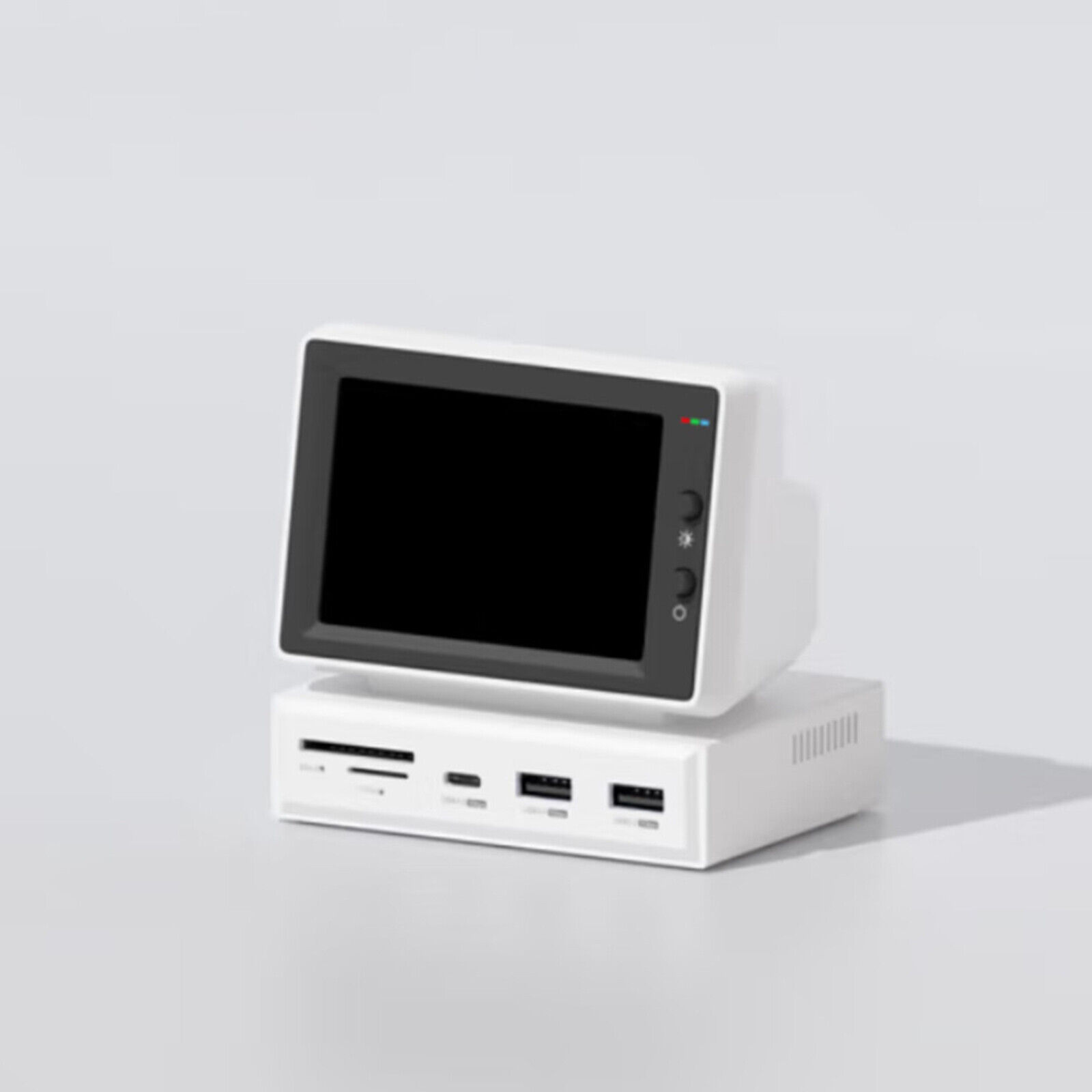 Mini Monitor USB C Hub Retro Vintage Style PC Multi-Port Docking Station 3.5 IPS