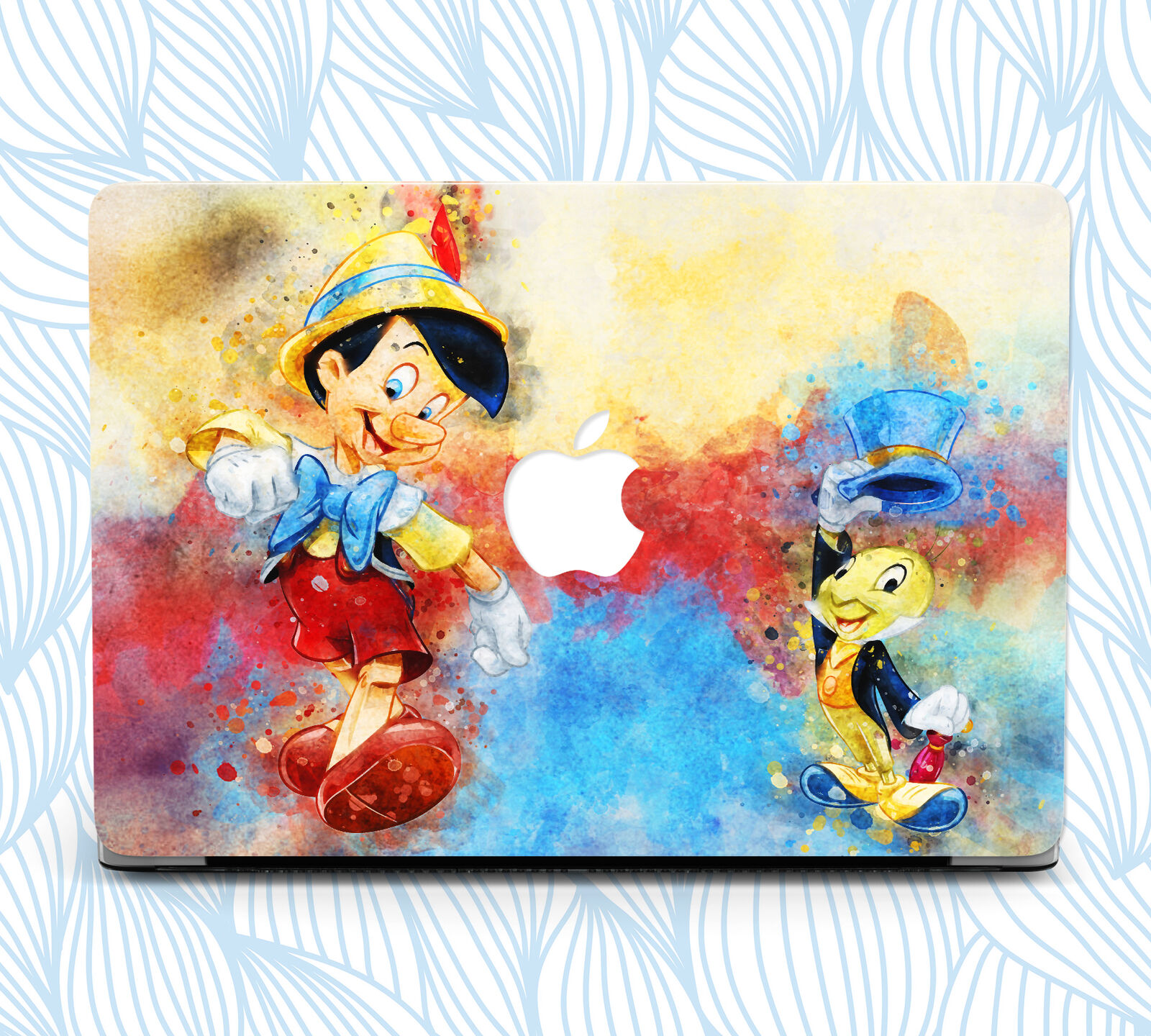 Pinocchio and Jiminy cricket hard macbook case for Air Pro 13\
