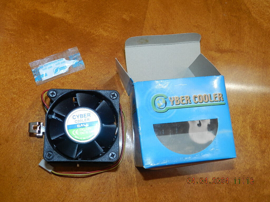 Vintage Cyber Cooler  Ball bearing CPU Cooler New but opened box for photos