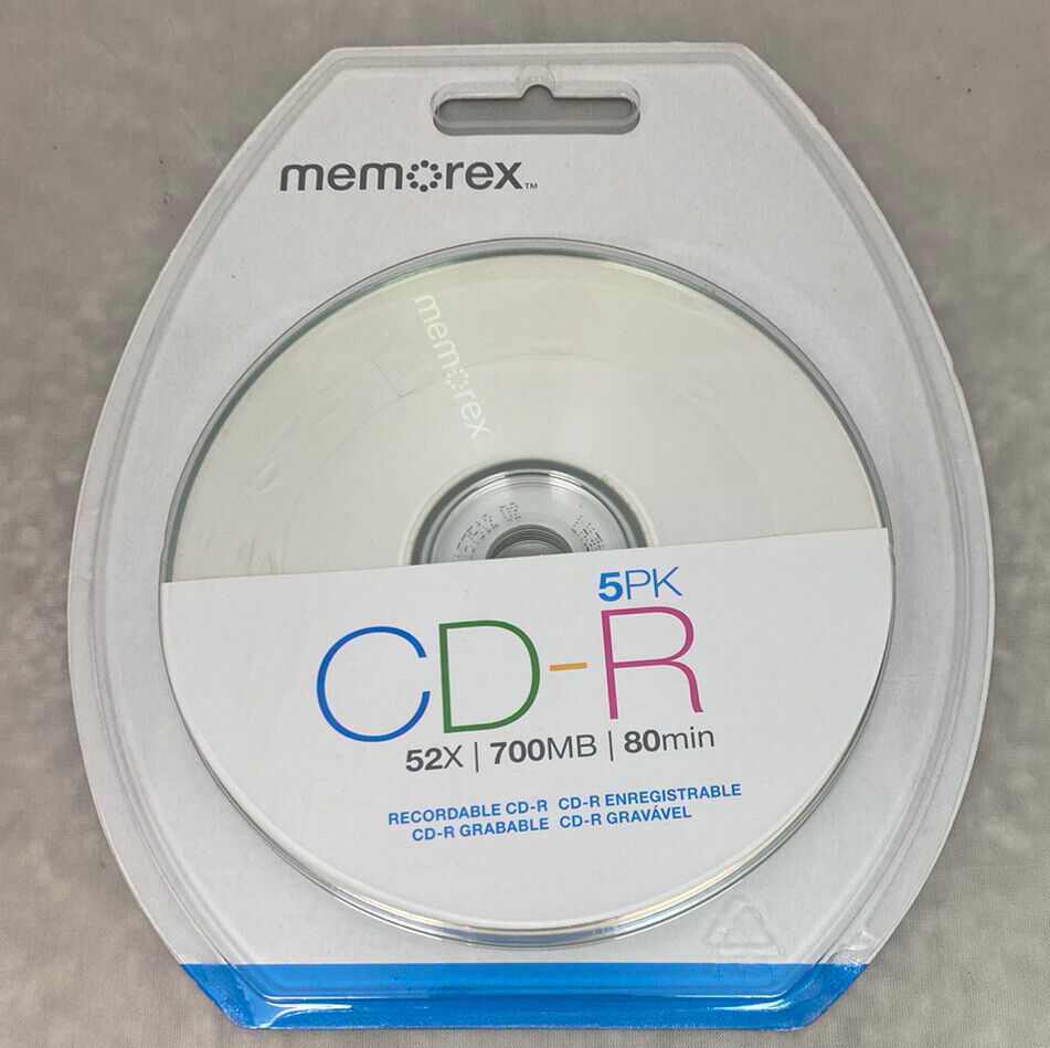 Memorex CD-R 5 Pack New Sealed In Package NWT