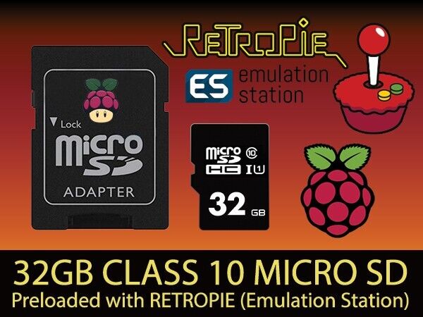 32GB RetroPie 4.7.1 EmulationStation for Raspberry Pi Class 10 Micro SD