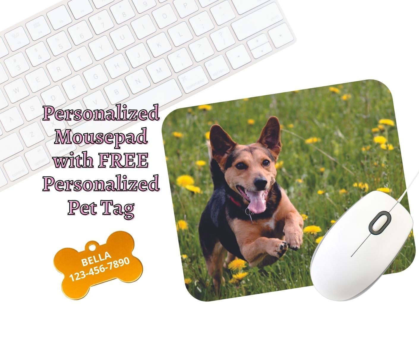 Mouse Pad Custom Personalized free gift (pet tag)