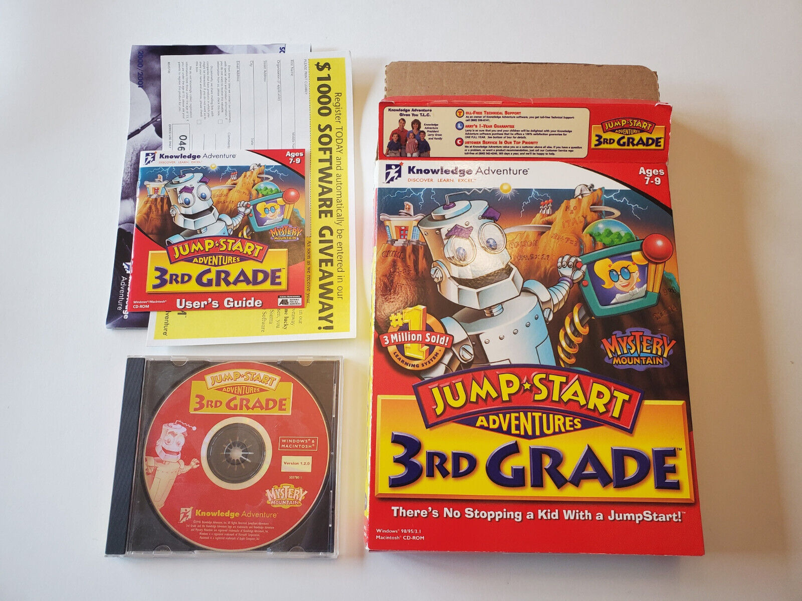 JumpStart Adventures 3rd Grade PC/MAC CD-ROM BIG BOX CIB - Mystery Mountain