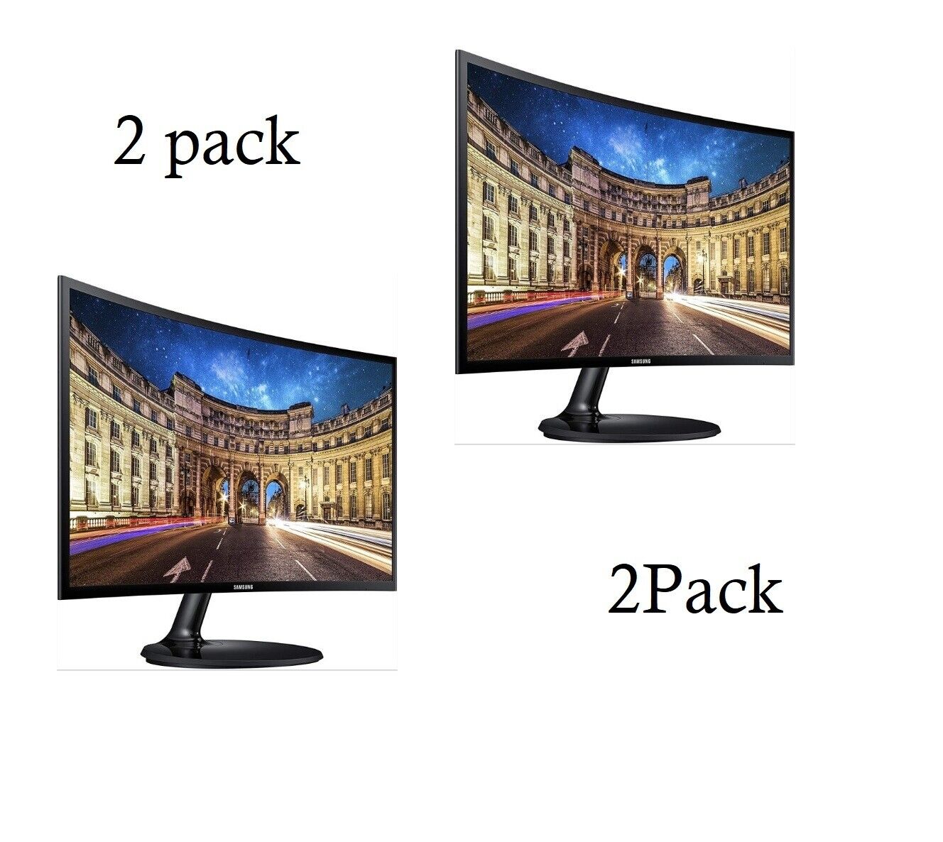2PACK Samsung CF390 Series 24 inch Curved LED Monitor- LC24F390FHNXZA